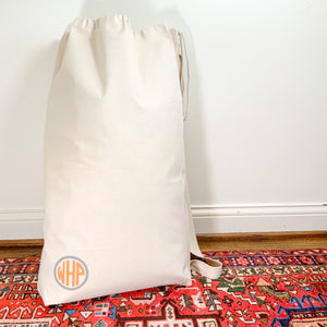 Cotton Canvas Laundry Bag...circle monogram